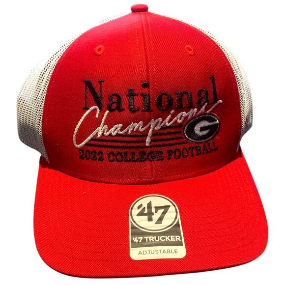 GA Bulldogs UGA Natty 2022 Red Black Collegiate Champs Trucker Adjustable NWT - Picture 1 of 5